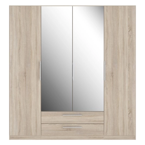 Szafa z lustrem i szufladami 200 cm Dąb Sonoma